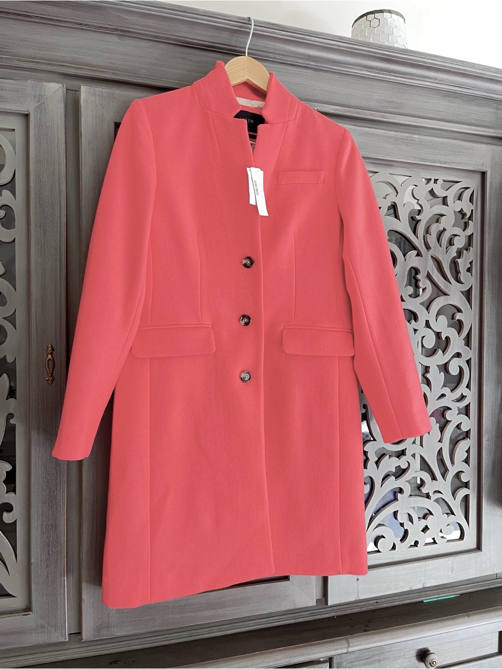 NWT J.Crew Regent Topcoat Coral Poppy * - Picture 2 of 11